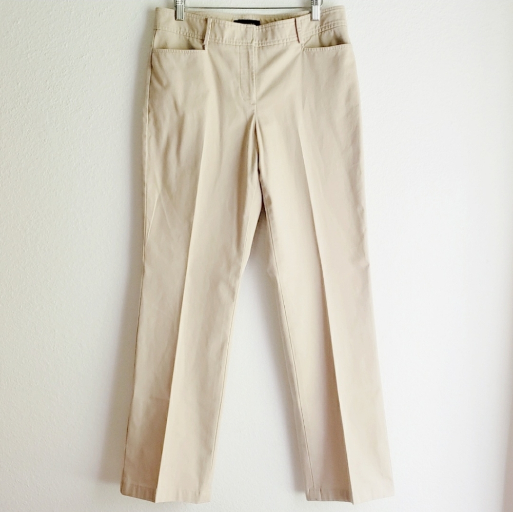 Talbots Cotton Trouser Wide Leg Curvy Pants Size 8L